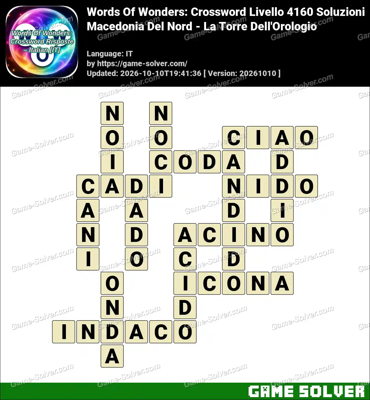 Words Of Wonders: Crossword Livello 4160 Soluzioni – Macedonia Del Nord – La Torre Dell’Orologio